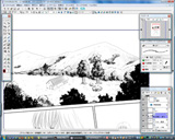 7.ペン入れ(風景)